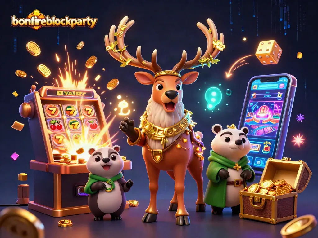 Engage with the bonfireblockparty experience, celebrating vibrant casino magic with illuminated elements.